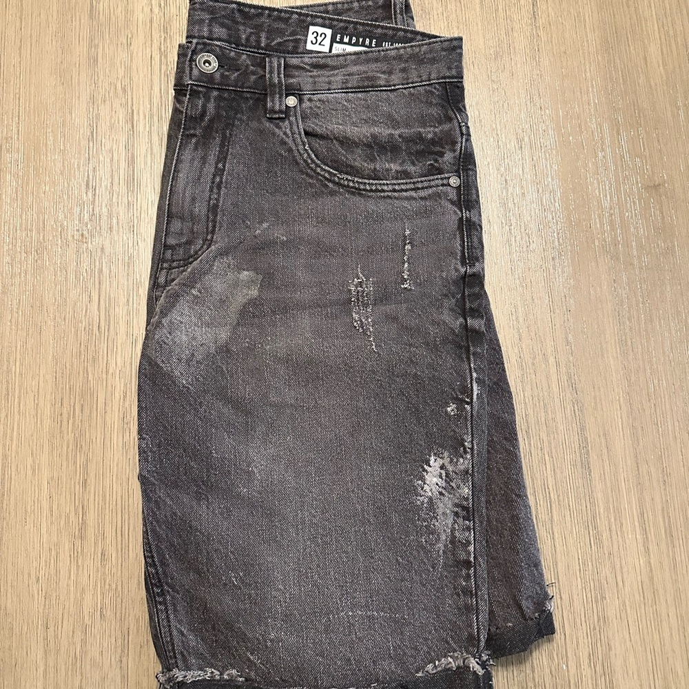 Empyre Black Denim Shorts for Men